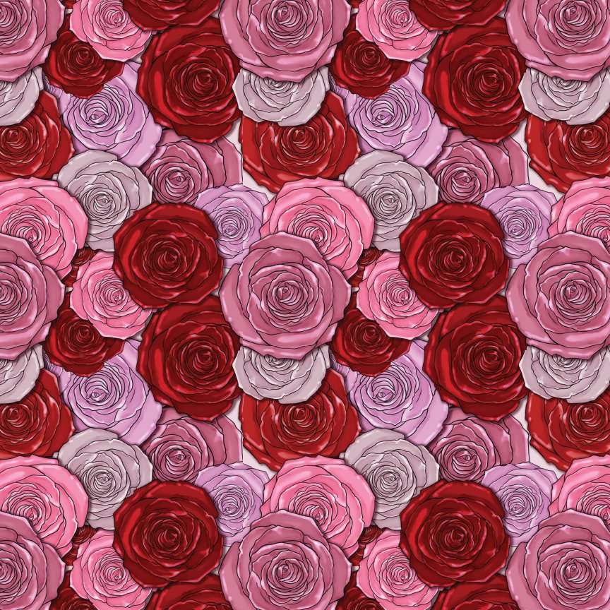 Rose Bouquet Pattern Acrylic Sheet - CMB Pattern Acrylic